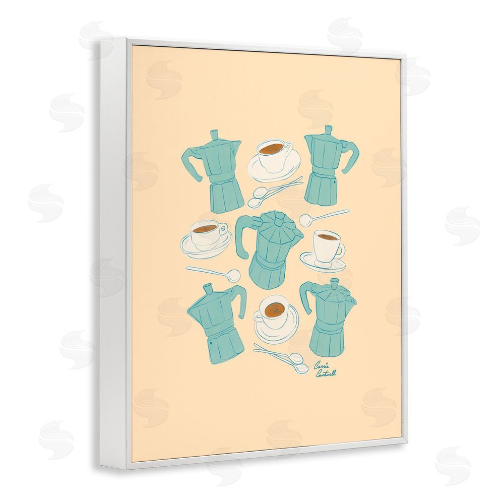 Carrie Cantwell Espresso & Moka Pots White Framed Giclee Wall Art Print