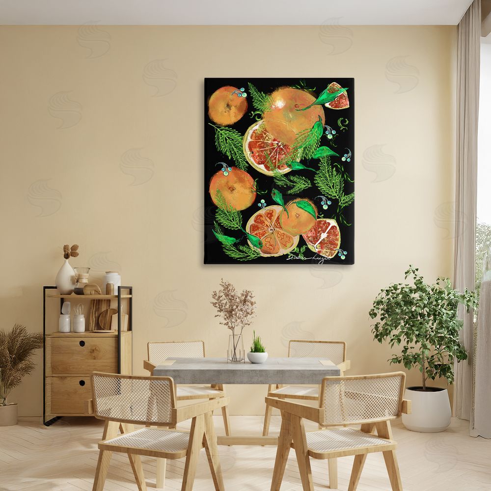 Susan Lugar Grapefruit & Ferns Medley Canvas Wall Art Print in Room