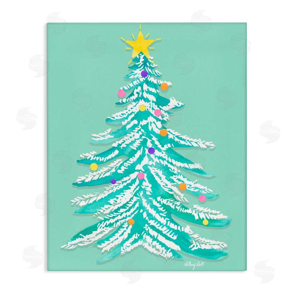 Hillary Holt Pastel Christmas Tree Whimsy Canvas Wall Art Print