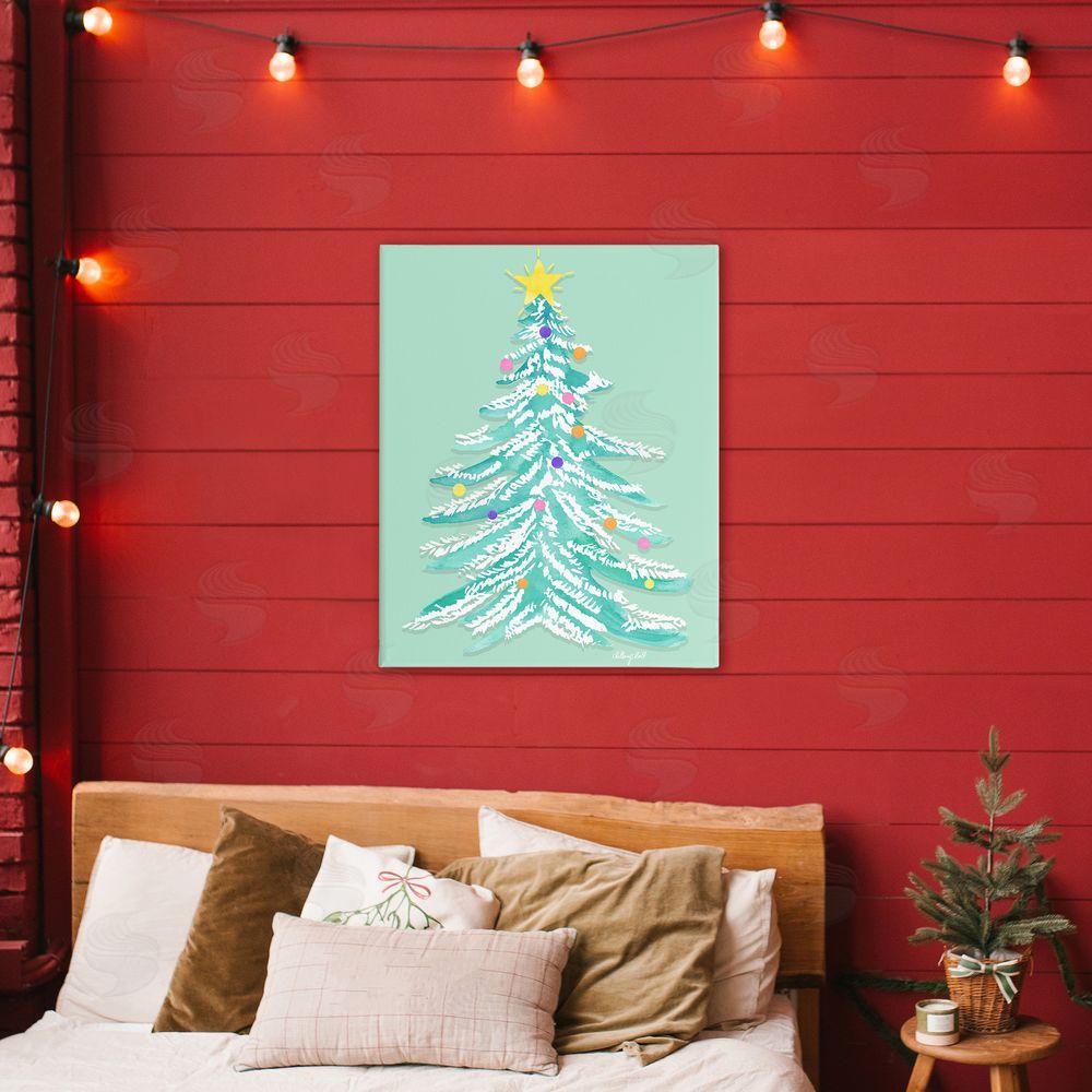 Hillary Holt Pastel Christmas Tree Whimsy Canvas Art on Wall