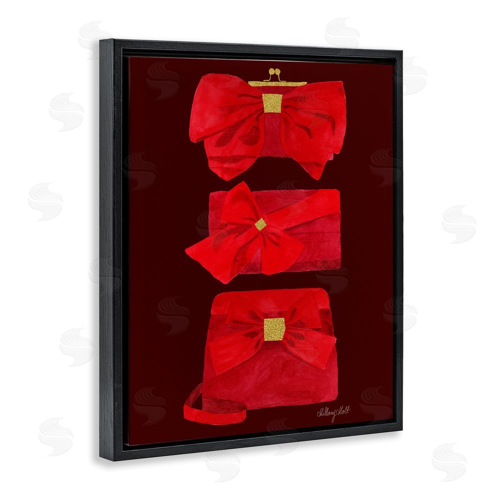 Hillary Holt Ruby Red Clutches Black Floating Frame Canvas Wall Art Print