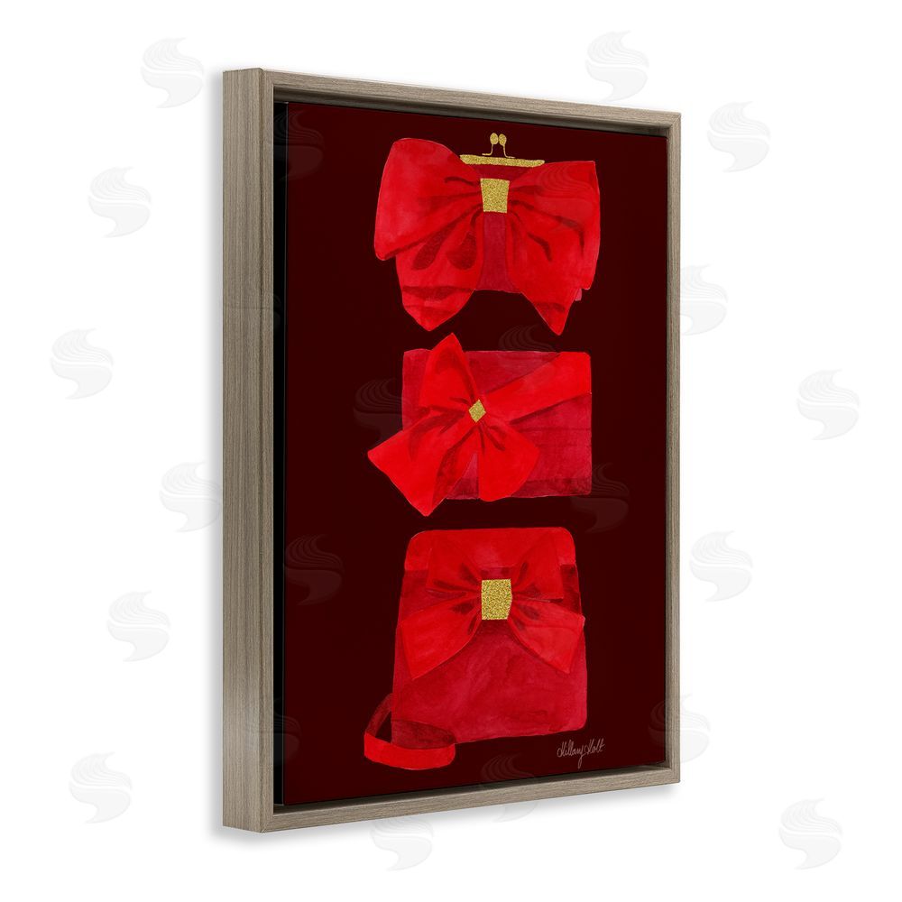 Hillary Holt Ruby Red Clutches Brown Floating Frame Canvas Wall Art Print