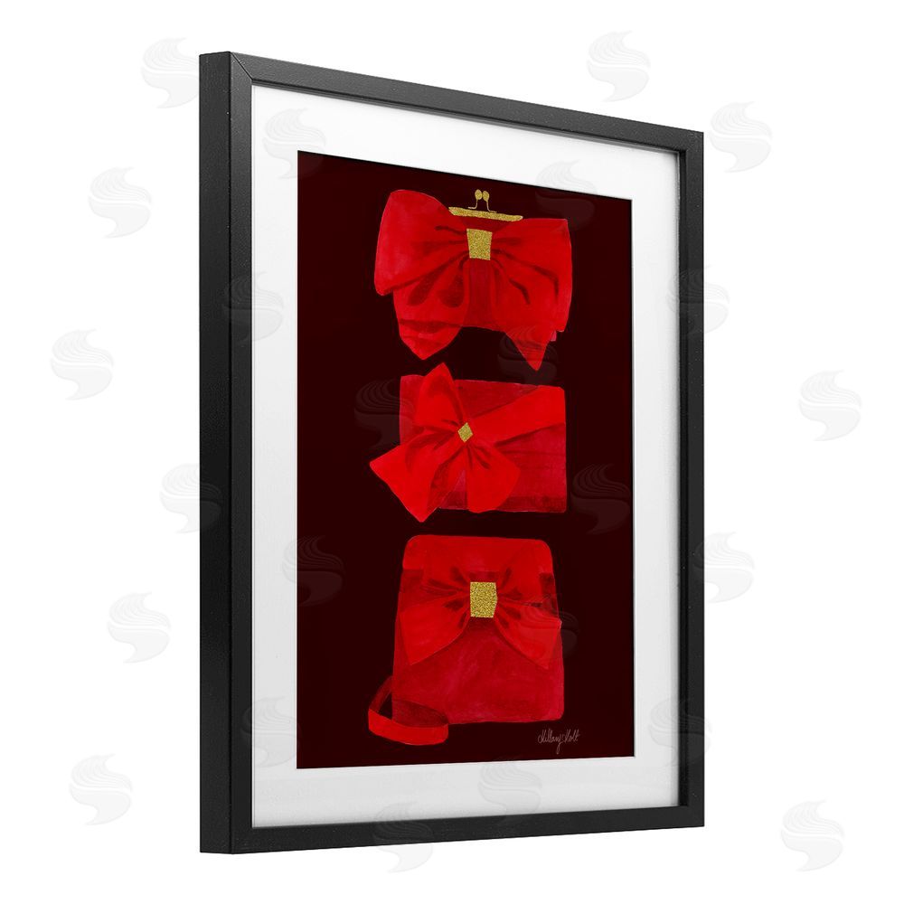Hillary Holt Ruby Red Clutches Black Framed Print Under Glass with White Mat Wall Art