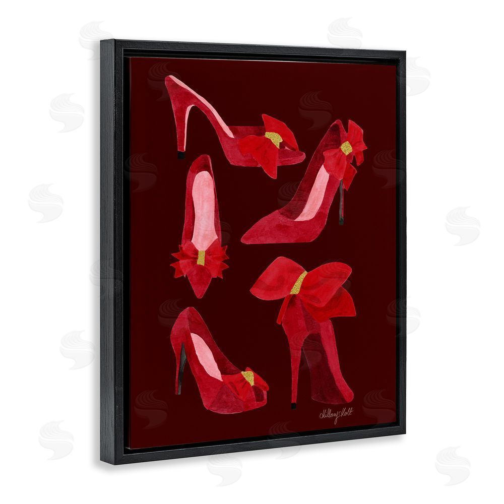 Hillary Holt Ruby Red Shoes Black Floating Frame Canvas Wall Art Print