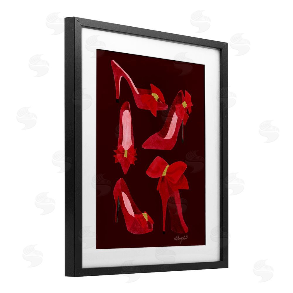 Hillary Holt Ruby Red Shoes Black Framed Print Under Glass with White Mat Wall Art