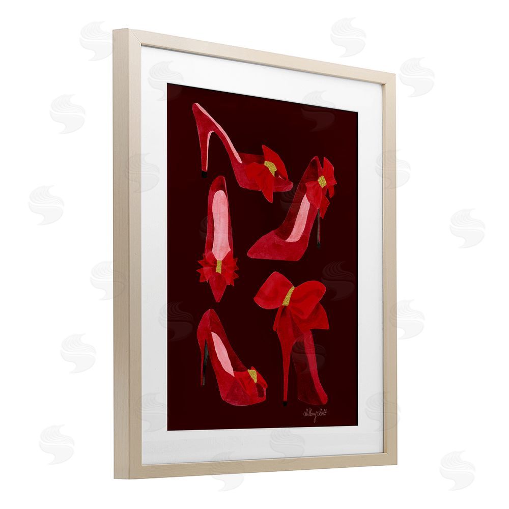 Hillary Holt Ruby Red Shoes Birch Framed Print Under Glass with White Mat Wall Art