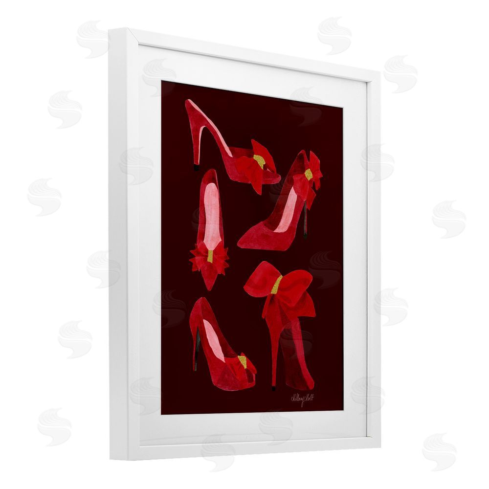 Hillary Holt Ruby Red Shoes White Framed Print Under Glass with Mat Wall Art