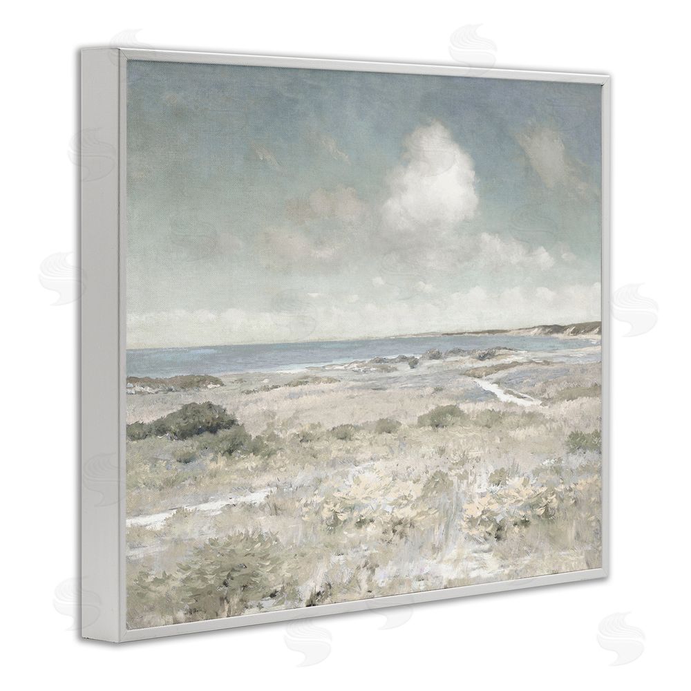 Christy McKee By The Shore Neutrals White Framed Giclee Wall Art Print