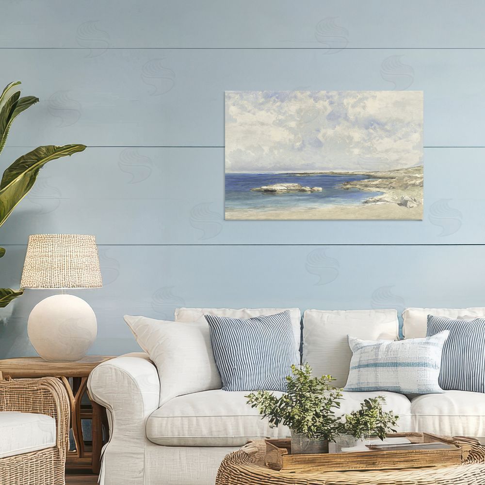 Christy McKee Pond At Morning Stretched Canvas Wall Art in Room