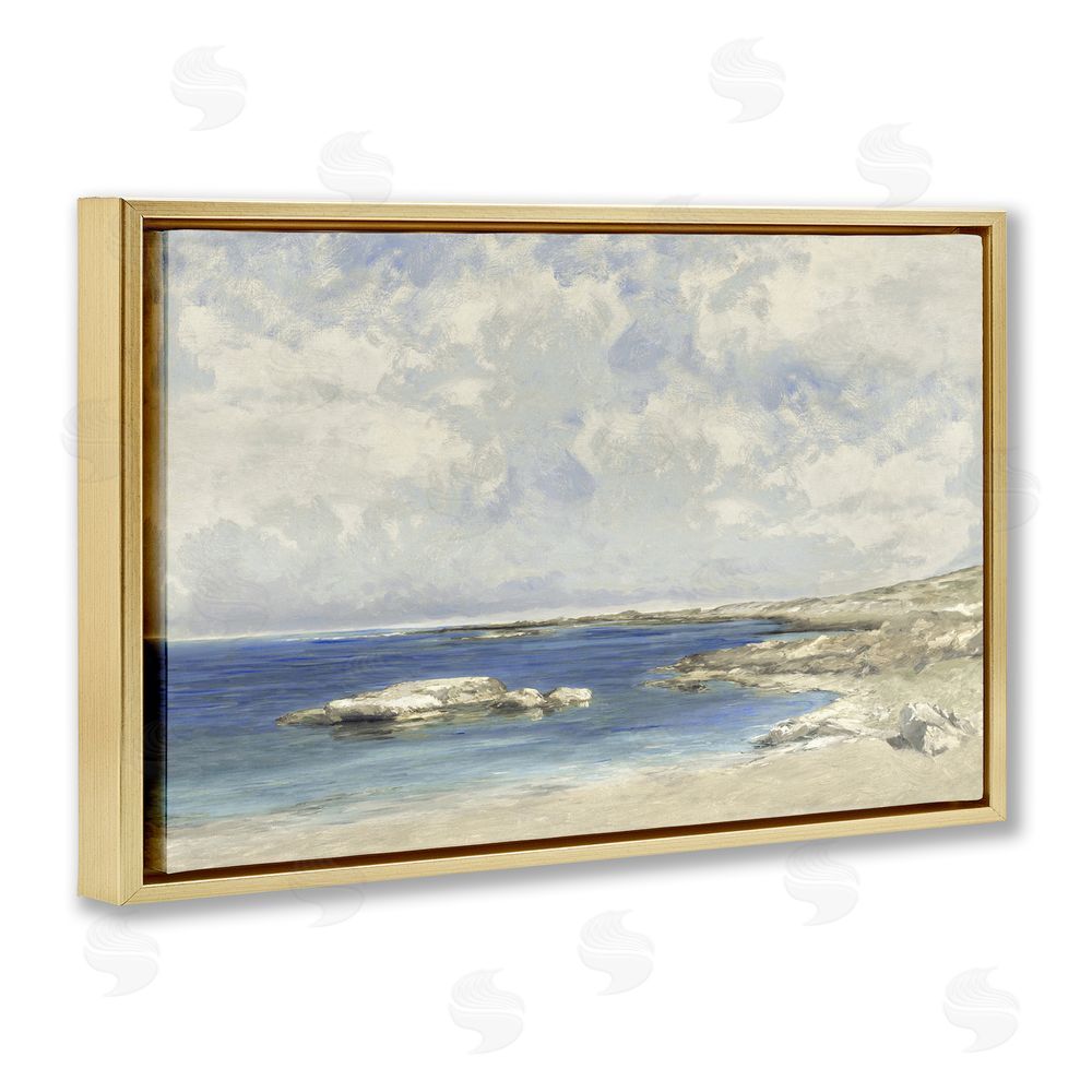 Christy McKee Pond At Morning Gold Floating Frame Canvas Wall Art Print