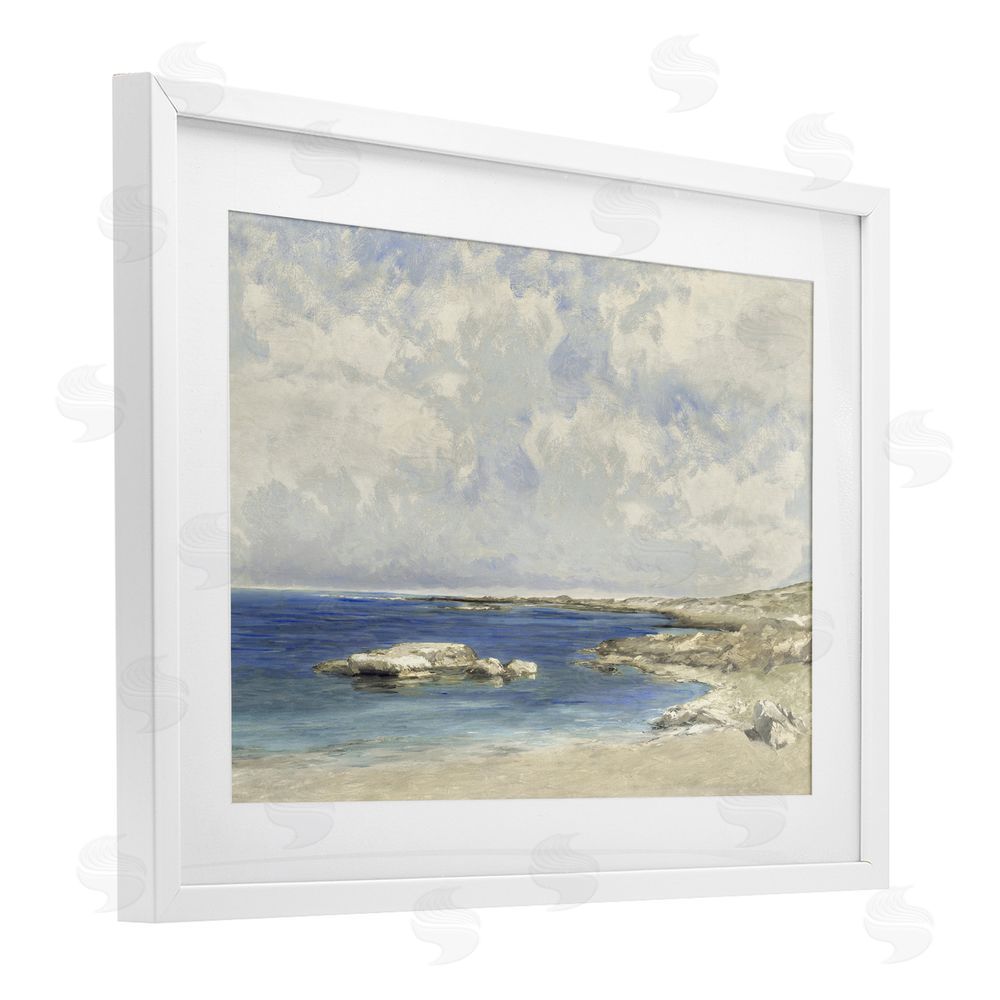 Christy McKee Pond At Morning White Framed Print Under Glass Wall Art