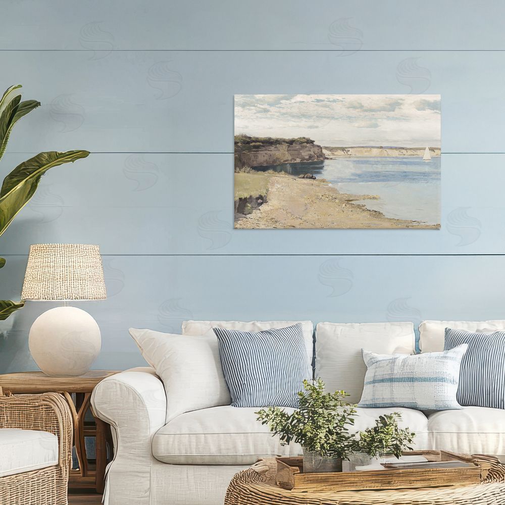 Christy McKee Set Sail Peaceful Cove Stretched Canvas Wall Art in Room