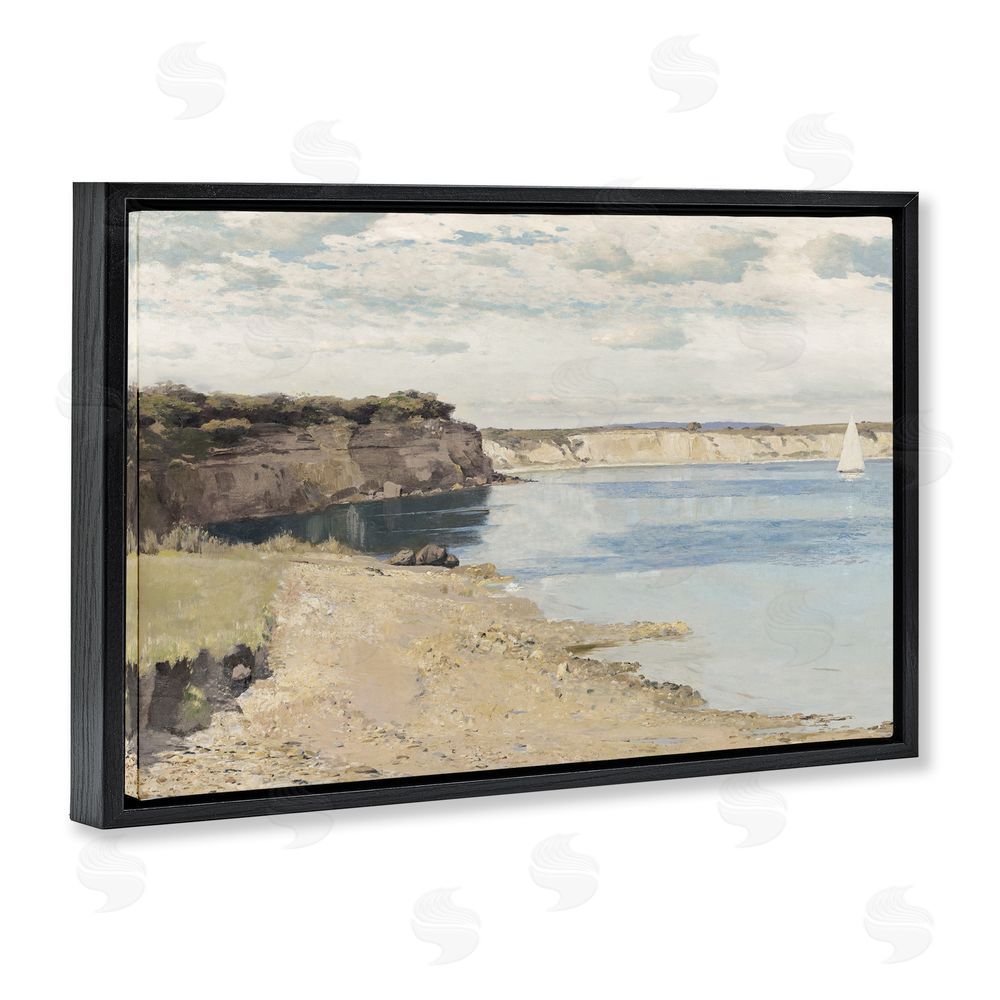 Christy McKee Set Sail Peaceful Cove Black Floating Frame Canvas Wall Art Print