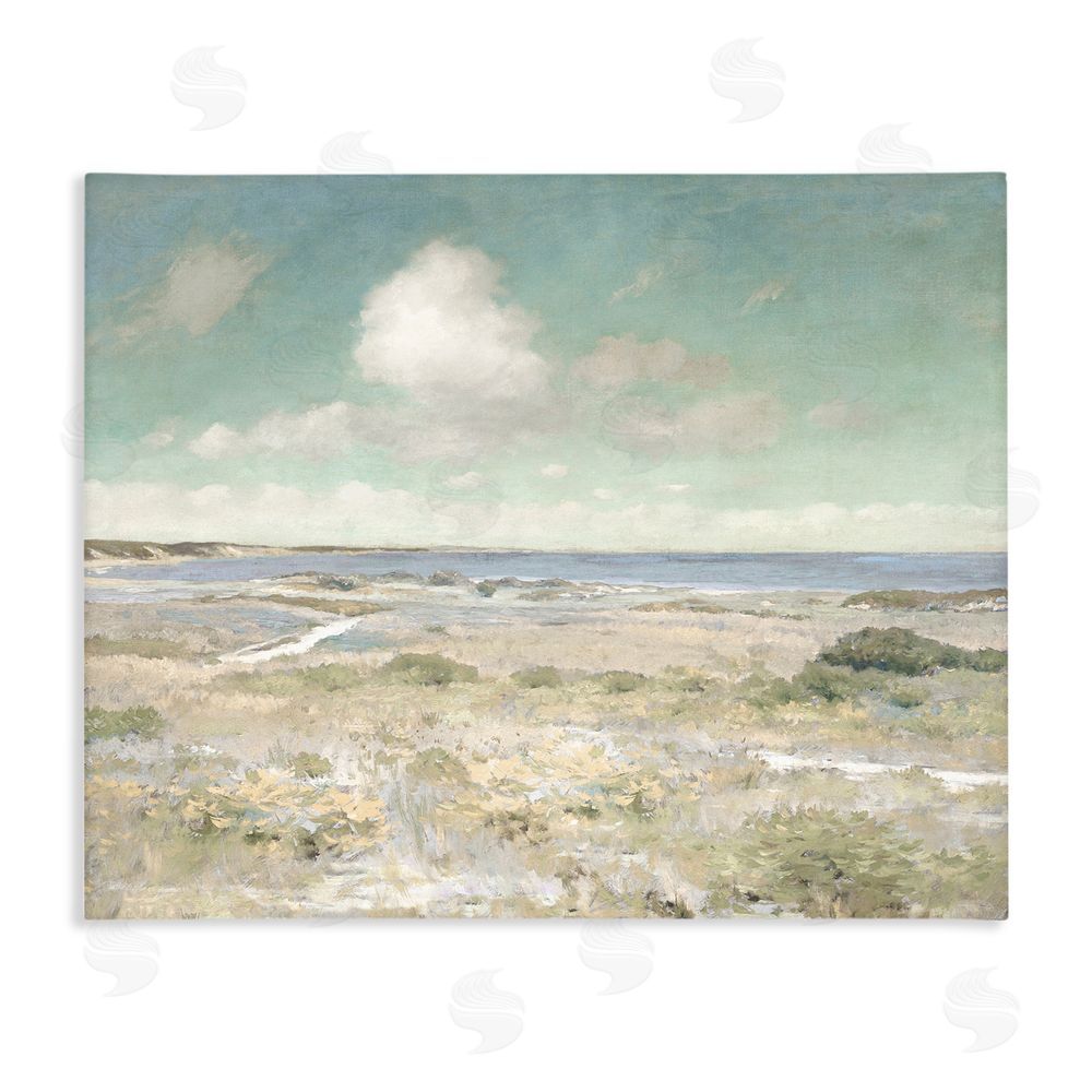 Christy McKee Water View with Clouds Stretched Canvas Wall Art Print