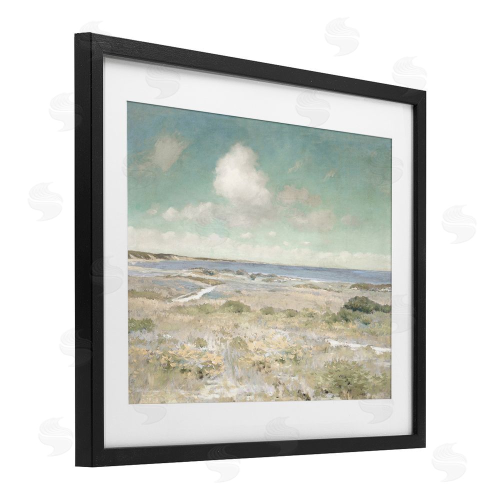 Christy McKee Water View with Clouds Black Framed Print Under Glass Wall Art