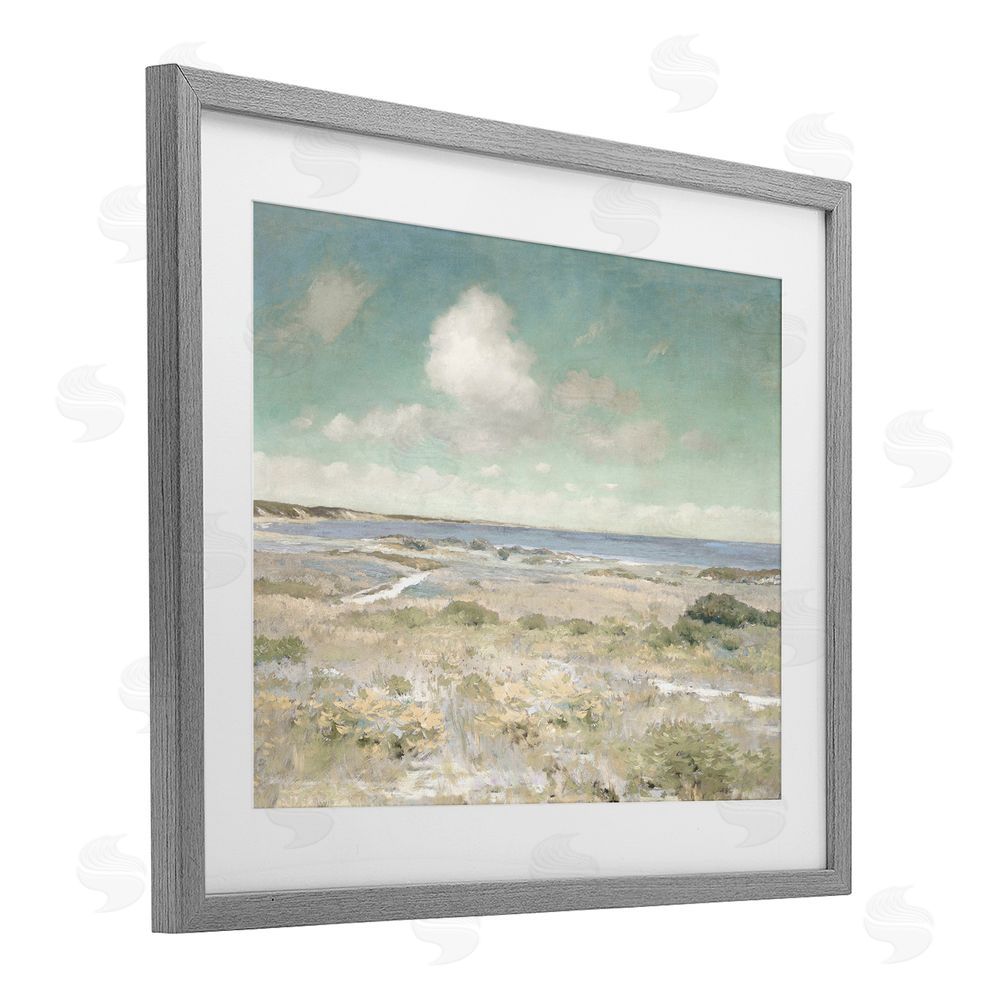 Christy McKee Water View with Clouds Gray Framed Print Under Glass Wall Art