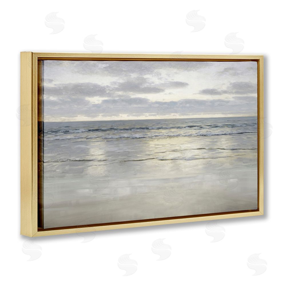 Christy McKee Sunlight On The Sea Gold Floating Frame Canvas Wall Art Print