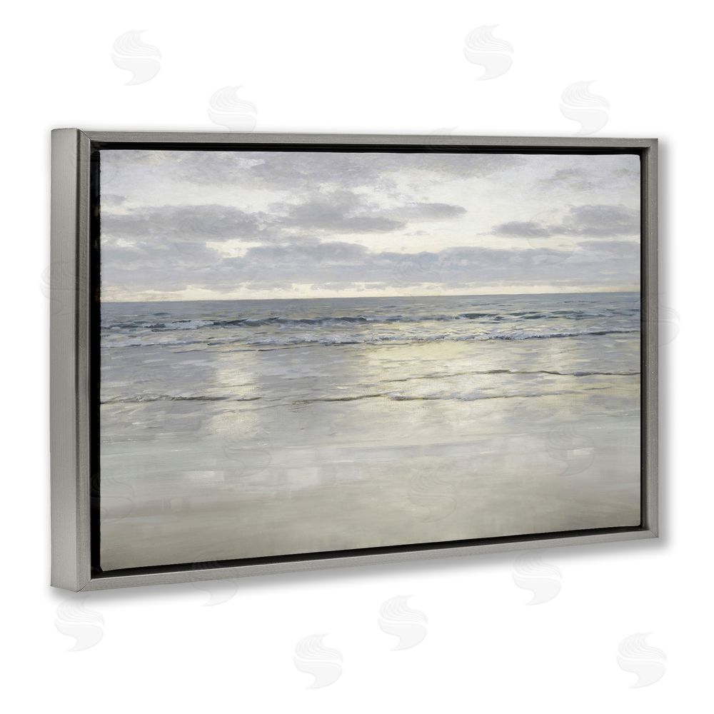Christy McKee Sunlight On The Sea Gray Floating Frame Canvas Wall Art Print