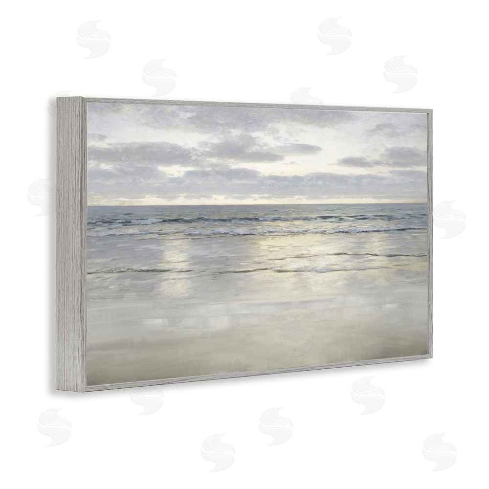 Christy McKee Sunlight On The Sea Gray Framed Giclee Wall Art Print