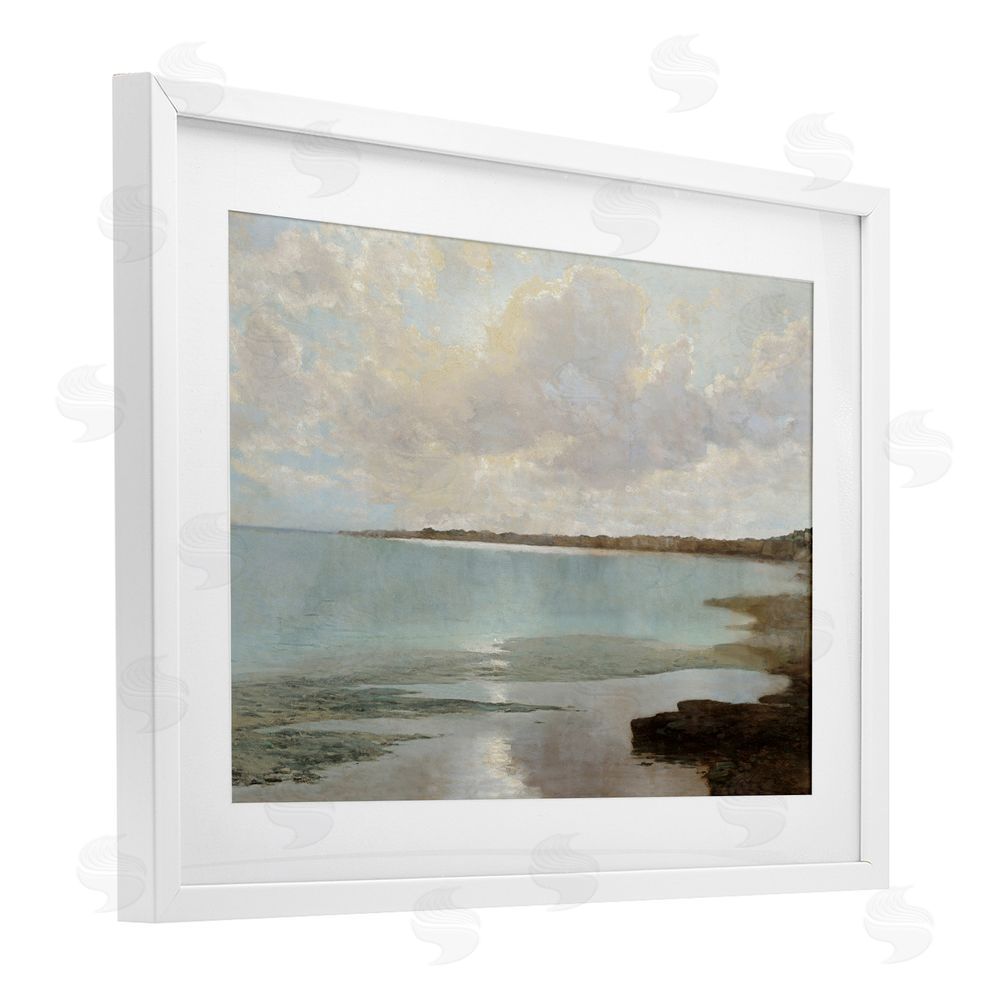 Christy McKee At The Shore Horizon White Framed Print Under Glass Wall Art