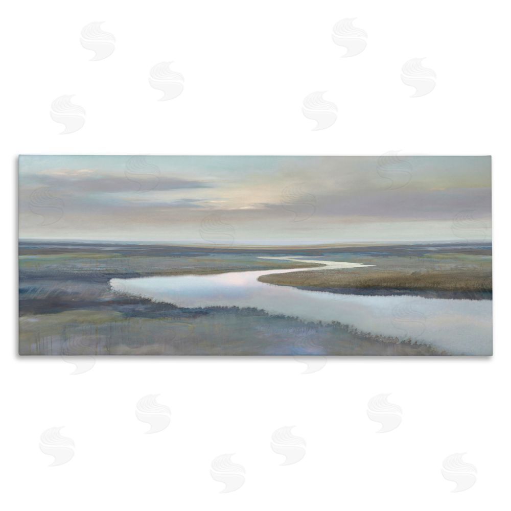 Christy McKee Foggy Riverbend Atmosphere Stretched Canvas Wall Art Print