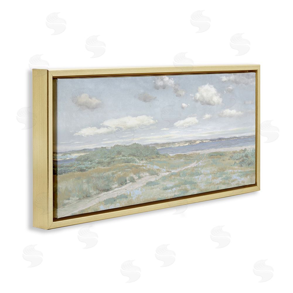 Christy McKee Path To The Water Gold Floating Frame Canvas Wall Art Print