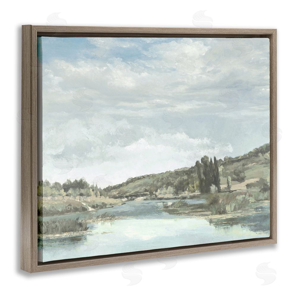 Christy McKee On The Water Landscape Brown Floating Frame Canvas Wall Art Print