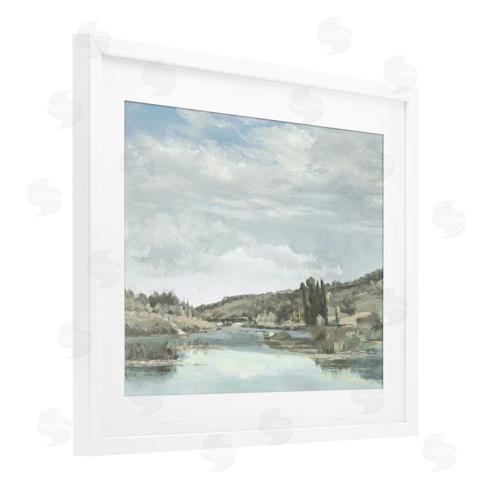 Christy McKee On The Water Landscape White Framed Print Under Glass Wall Art