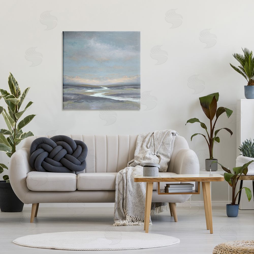 Christy McKee Riverbend Misty Atmosphere Stretched Canvas Wall Art in Room
