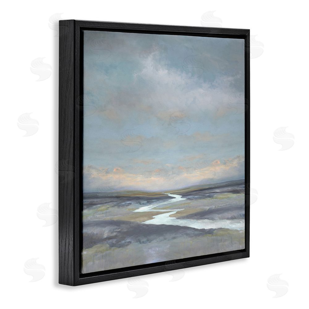 Christy McKee Riverbend Misty Atmosphere Black Floating Frame Canvas Wall Art Print