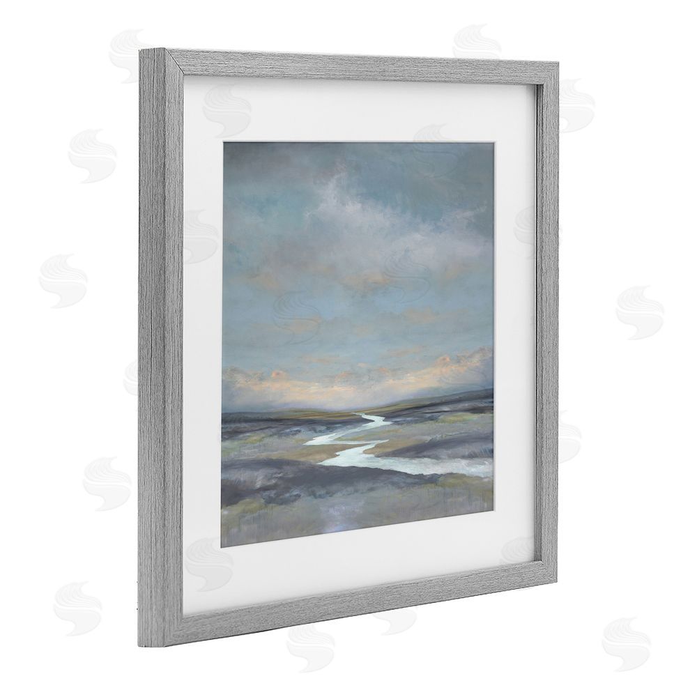 Christy McKee Riverbend Misty Atmosphere Gray Framed Print Under Glass Wall Art