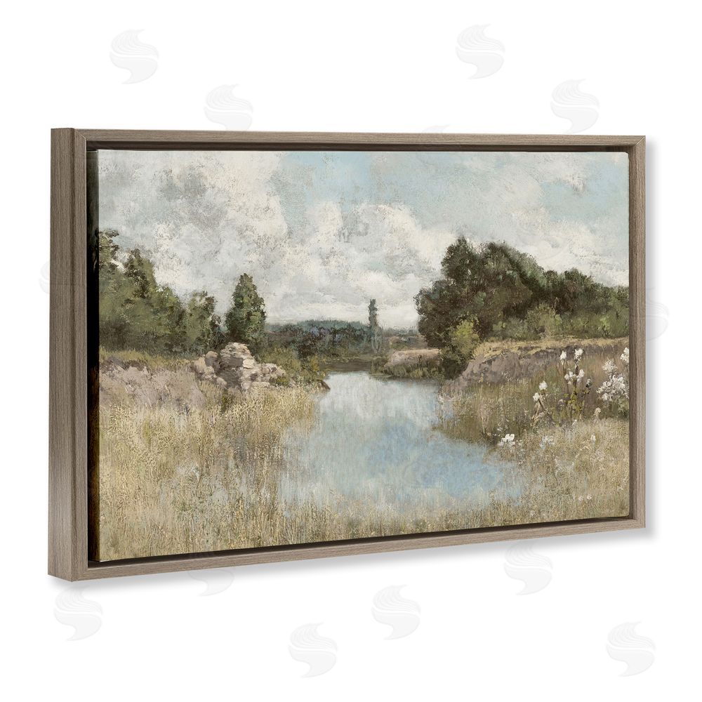 Christy McKee Dawn At The Shore Brown Floating Frame Canvas Wall Art Print