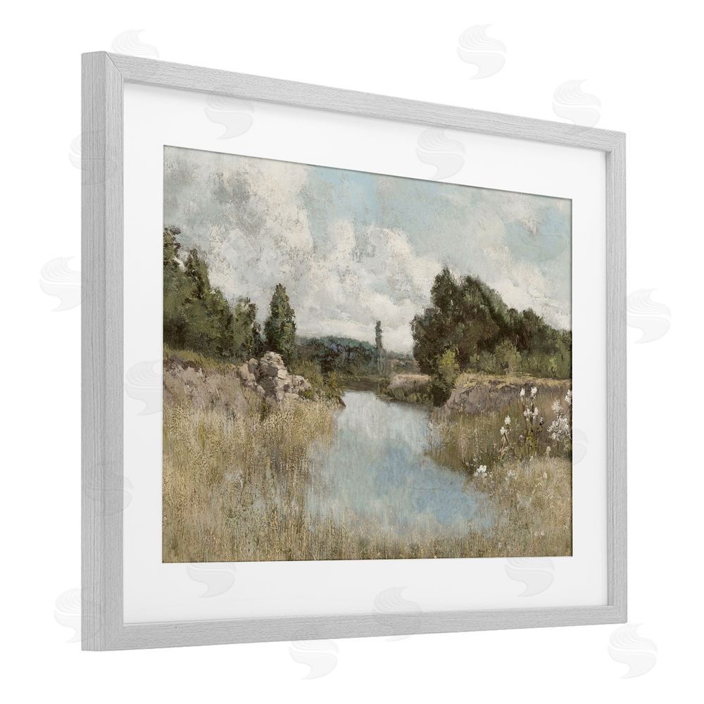 Christy McKee Dawn At The Shore Gray Framed Print Under Glass Wall Art