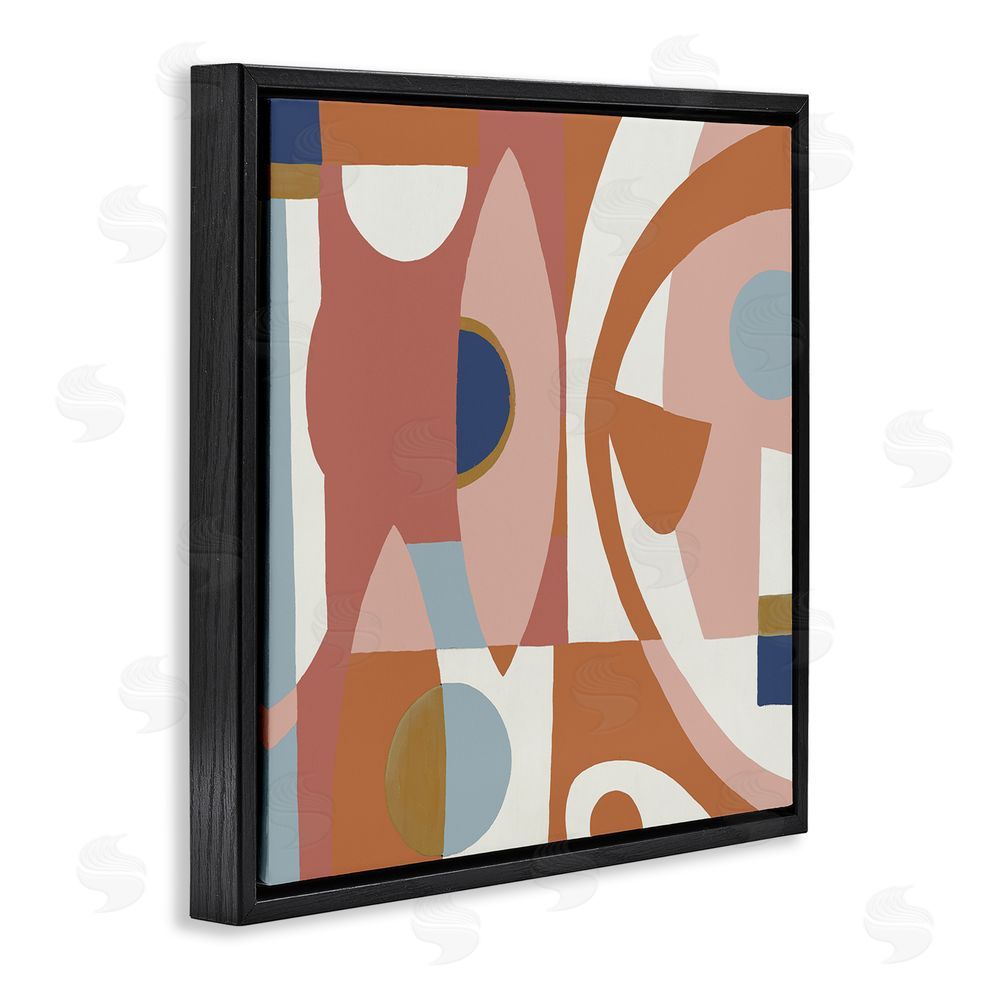 Liz Jardine Balanced Terracotta Geometrics Black Floating Frame Canvas Wall Art Print