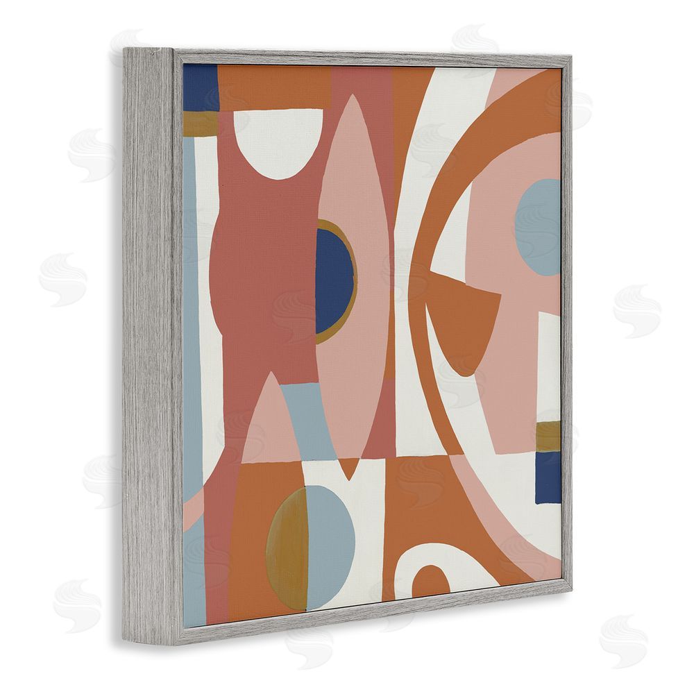 Liz Jardine Balanced Terracotta Geometrics Gray Framed Giclee Wall Art Print