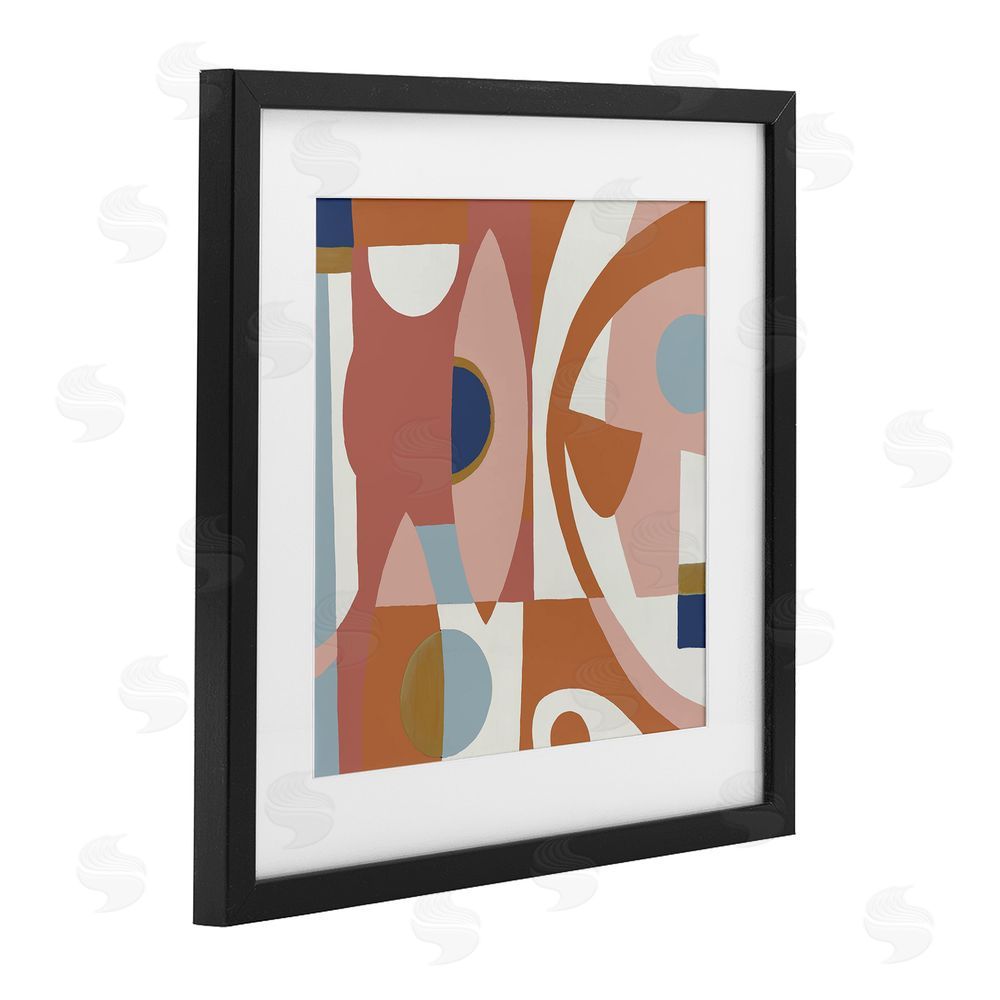 Liz Jardine Balanced Terracotta Geometrics Black Framed Print Under Glass Wall Art