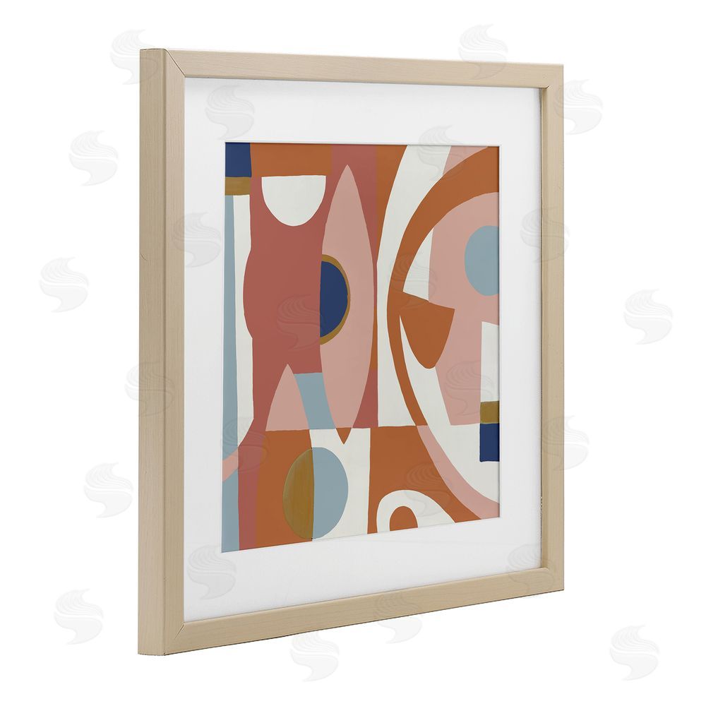 Liz Jardine Balanced Terracotta Geometrics Brown Framed Print Under Glass Wall Art