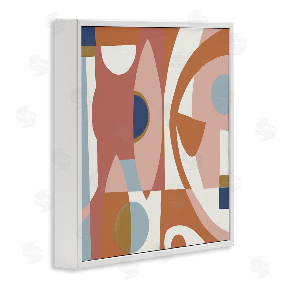 Liz Jardine Balanced Terracotta Geometrics White Framed Giclee Wall Art Print