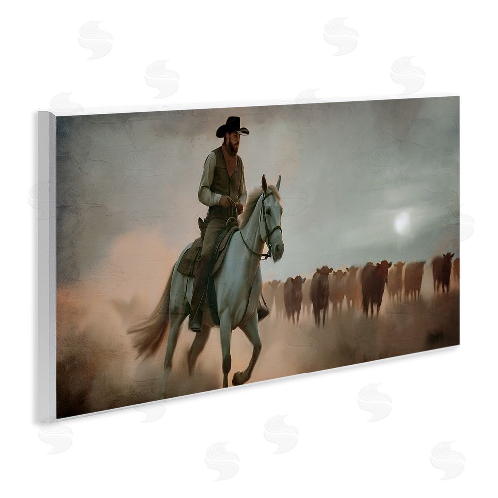 Kim Allen Home Bound Cowboy Wooden Wall Plaque Art Print
