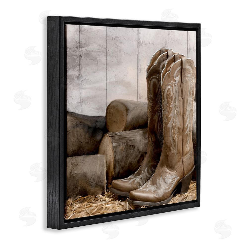 Kim Allen Kick Off Your Boots Black Floating Frame Canvas Wall Art Print