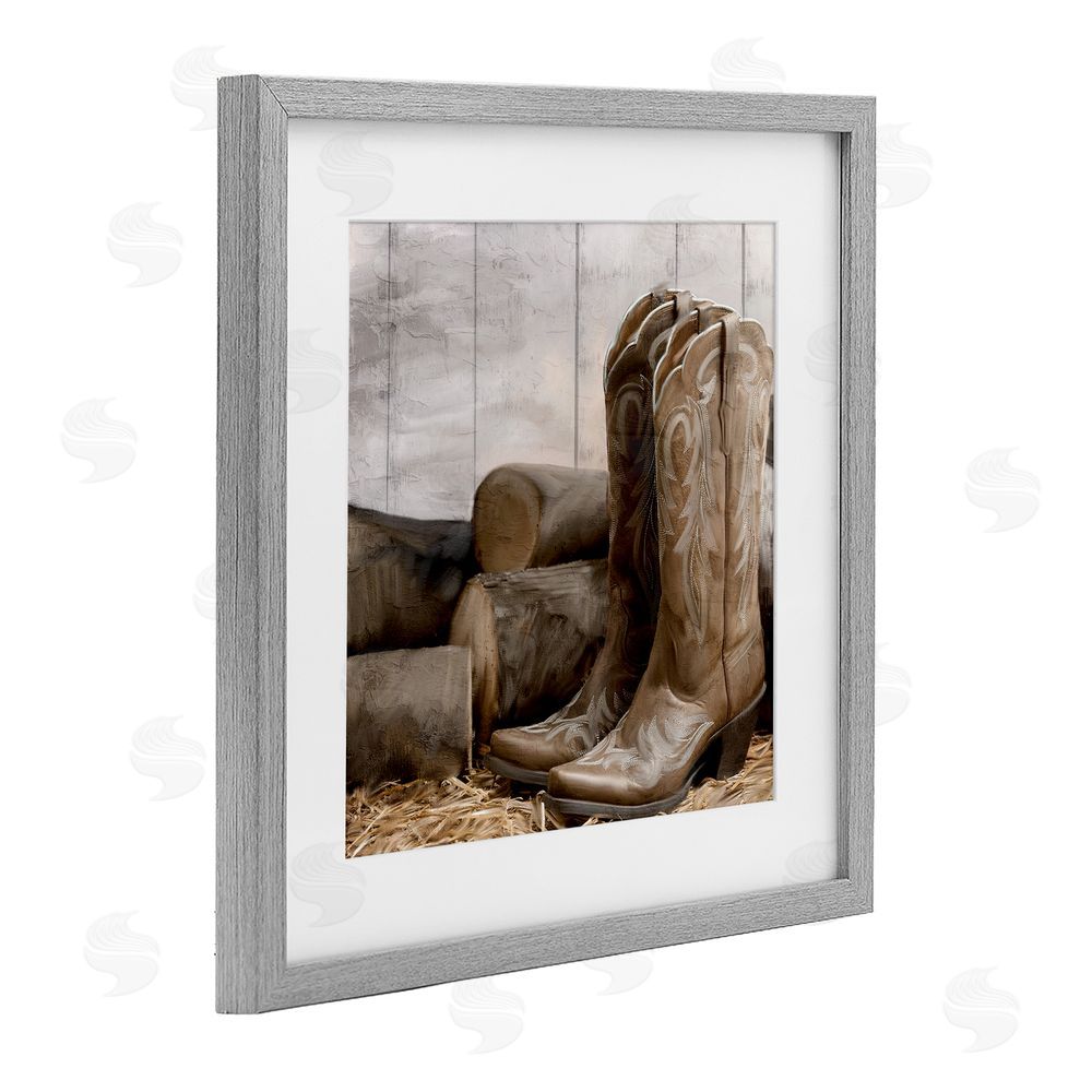 Kim Allen Kick Off Your Boots Gray Framed Print Under Glass Wall Art