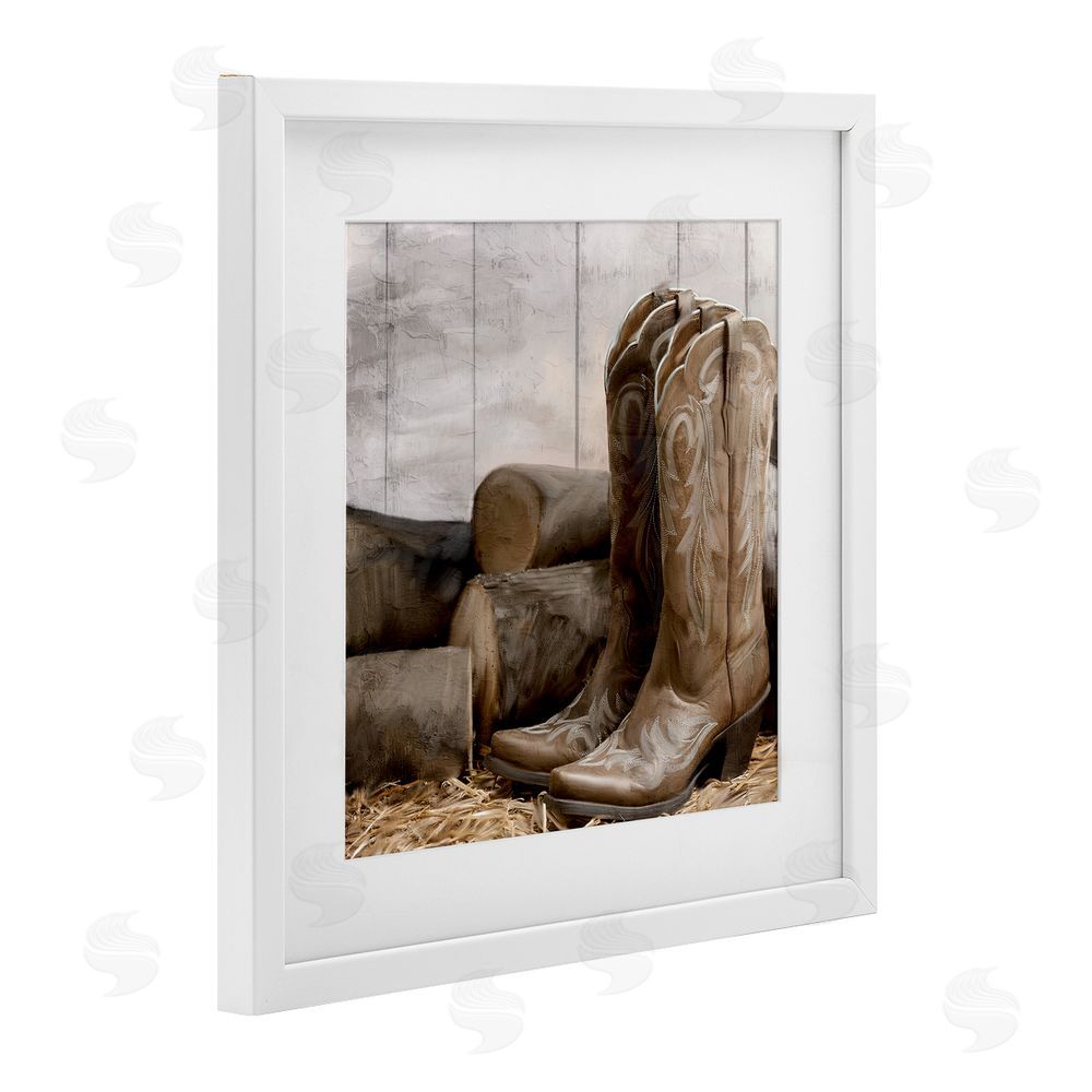 Kim Allen Kick Off Your Boots White Framed Print Under Glass Wall Art