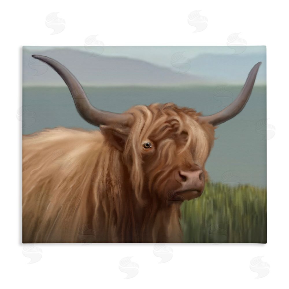 Matthew Piotrowicz Scottish Highland Cattle Landscape Stretched Canvas Wall Art Print