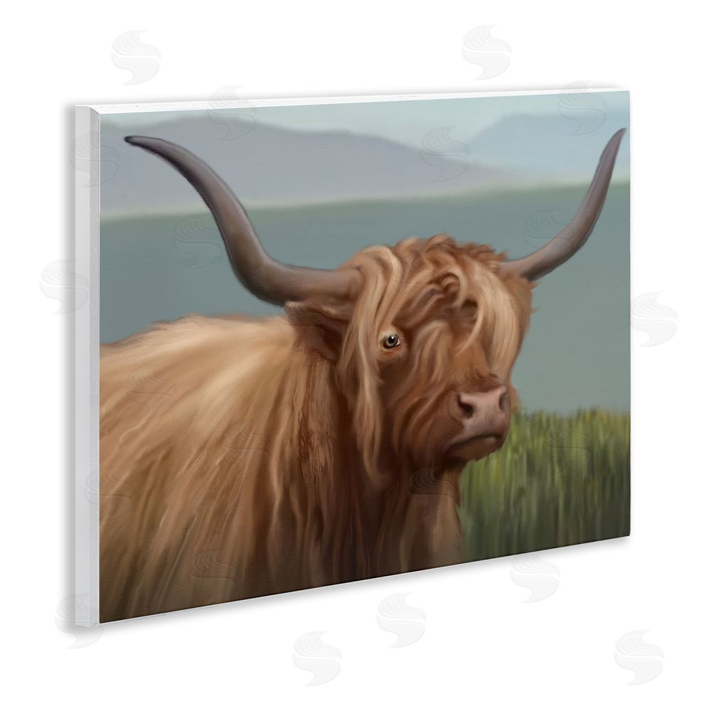 Matthew Piotrowicz Scottish Highland Cattle Landscape Wooden Wall Plaque Art Print