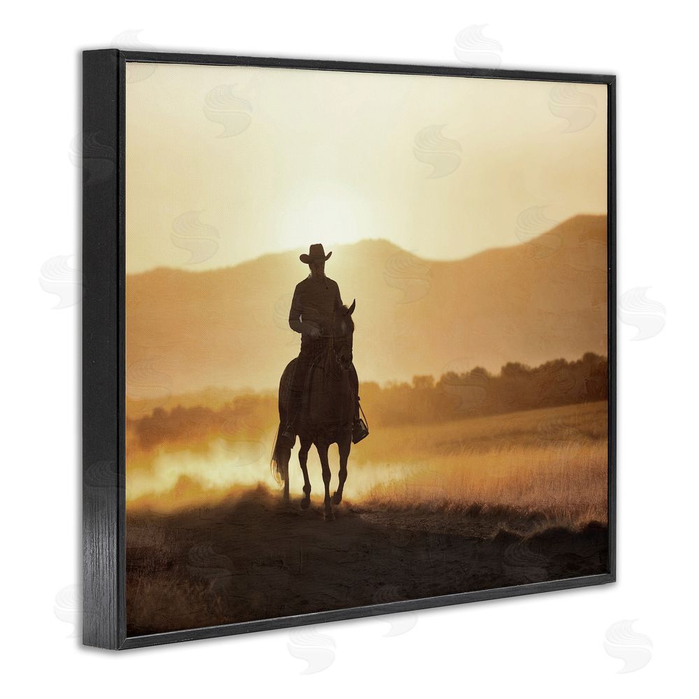 Kim Allen Cowboy's Ride Home Black Framed Giclee Wall Art Print
