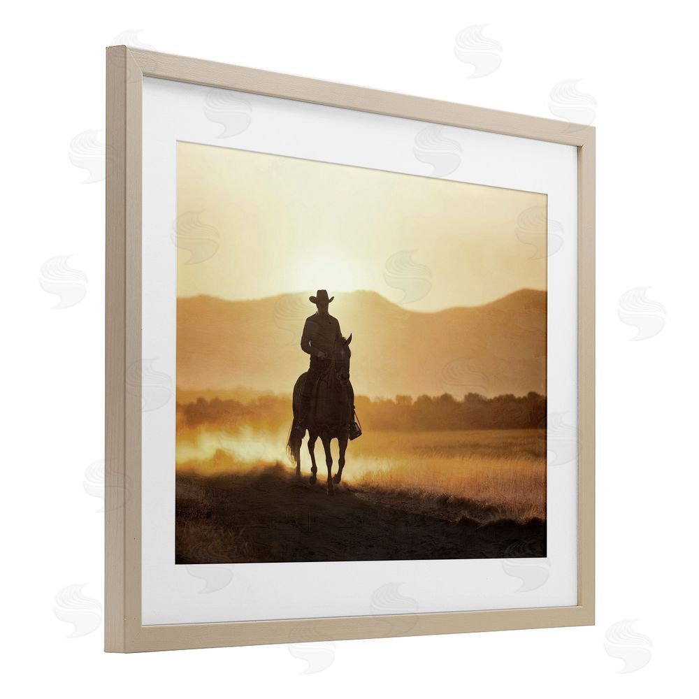 Kim Allen Cowboy's Ride Home Brown Framed Print Under Glass Wall Art