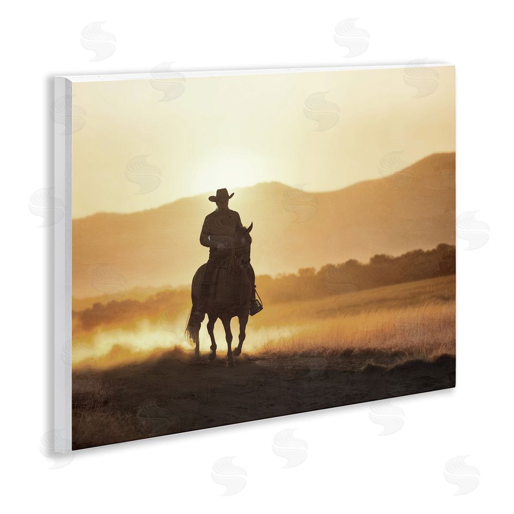 Kim Allen Cowboy's Ride Home Wooden Wall Plaque Art Print