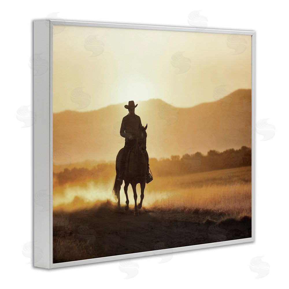 Kim Allen Cowboy's Ride Home White Framed Giclee Wall Art Print