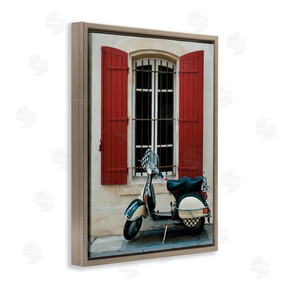 Renel Peters Two Wheel Dream Brown Floating Frame Canvas Wall Art Print