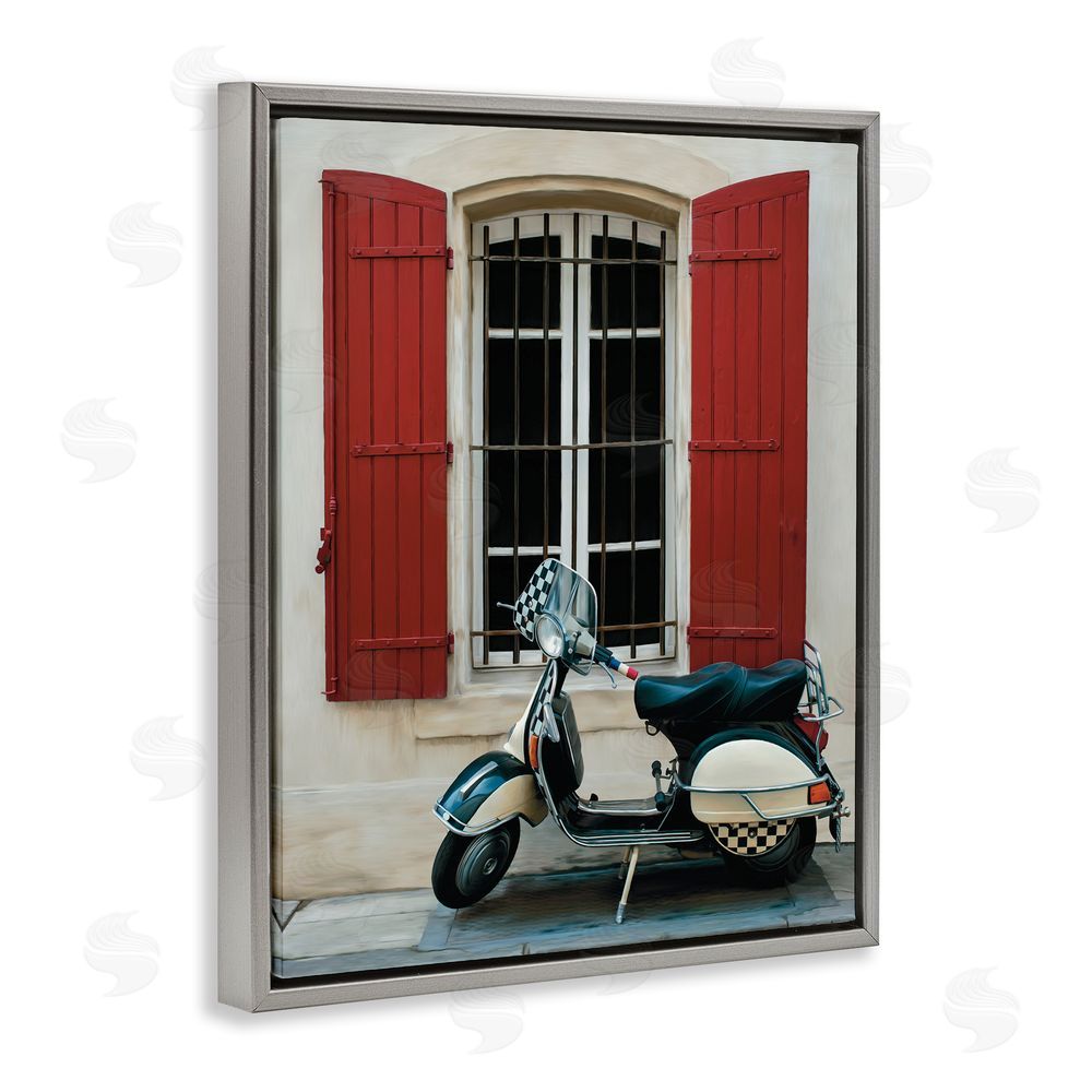 Renel Peters Two Wheel Dream Gray Floating Frame Canvas Wall Art Print